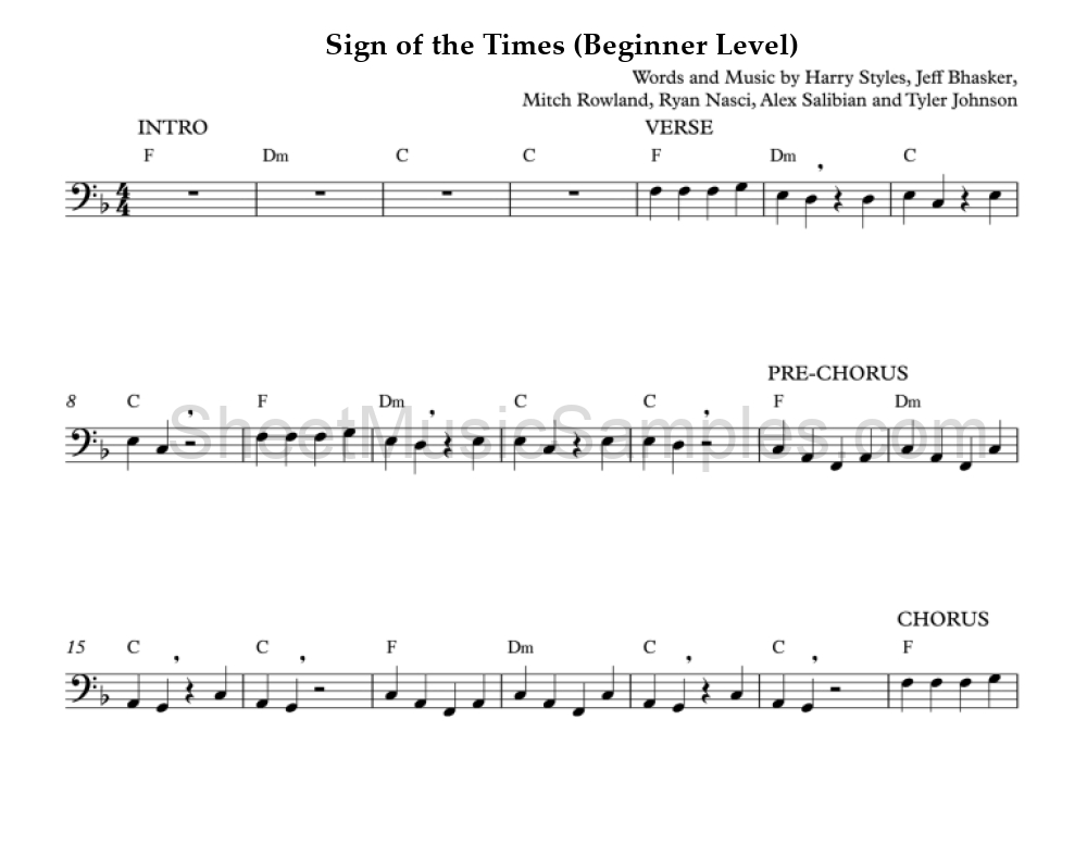 Sign of the Times (Beginner Level)