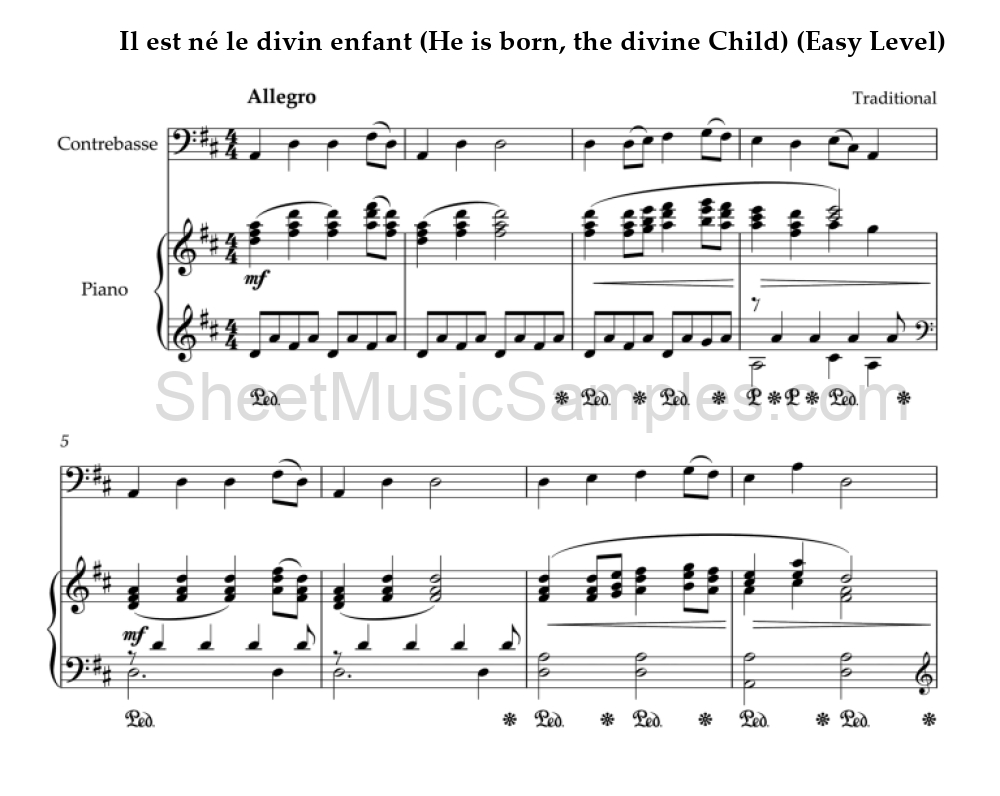 Il est né le divin enfant (He is born, the divine Child) (Easy Level)