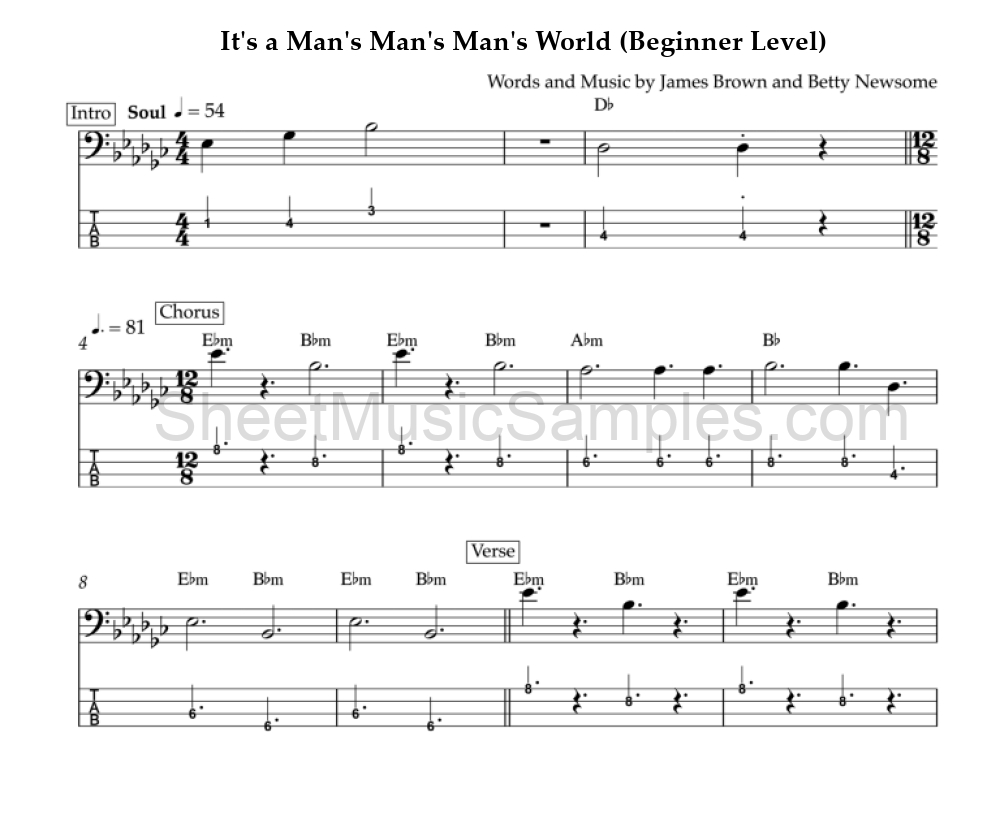 It's a Man's Man's Man's World (Beginner Level)