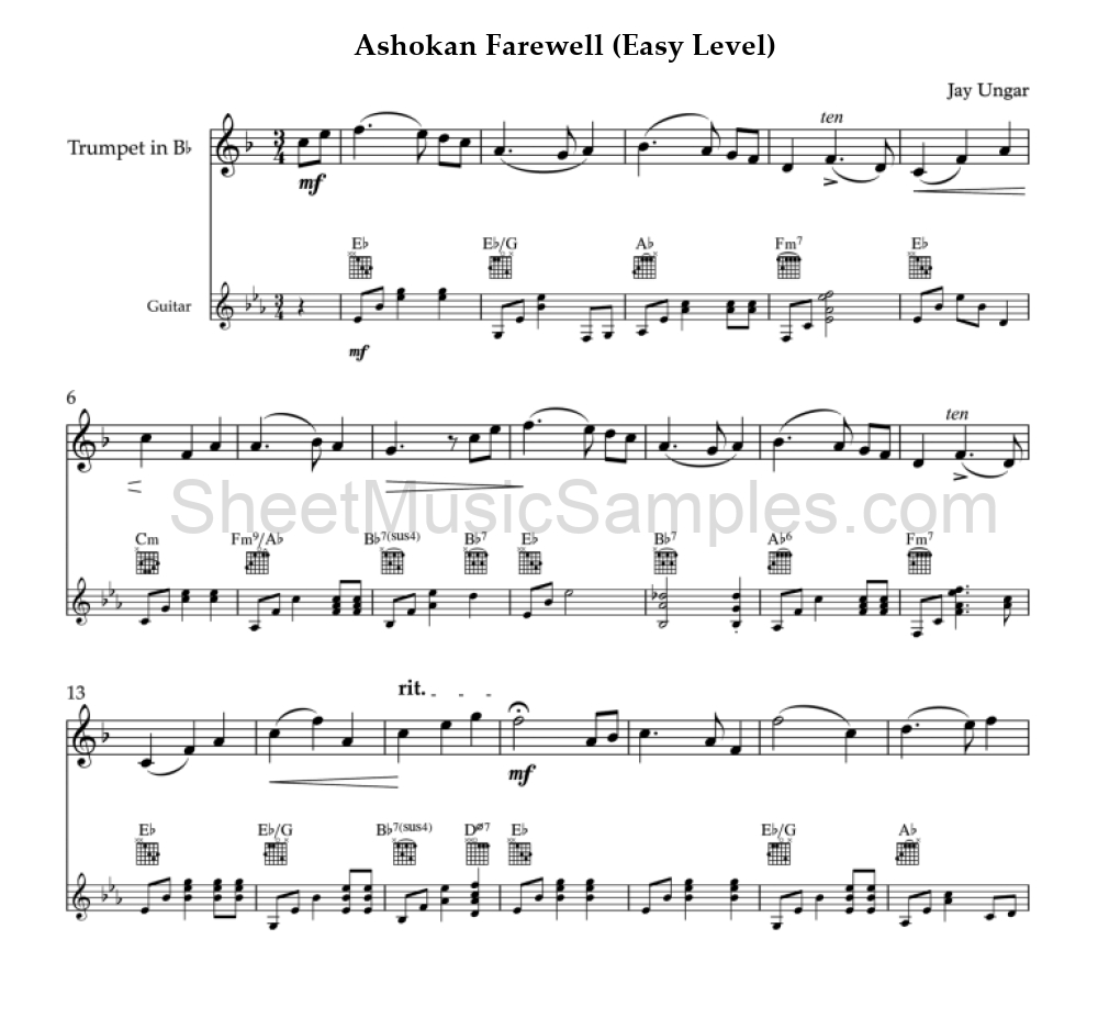 Ashokan Farewell (Easy Level)