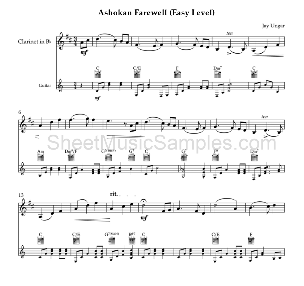 Ashokan Farewell (Easy Level)