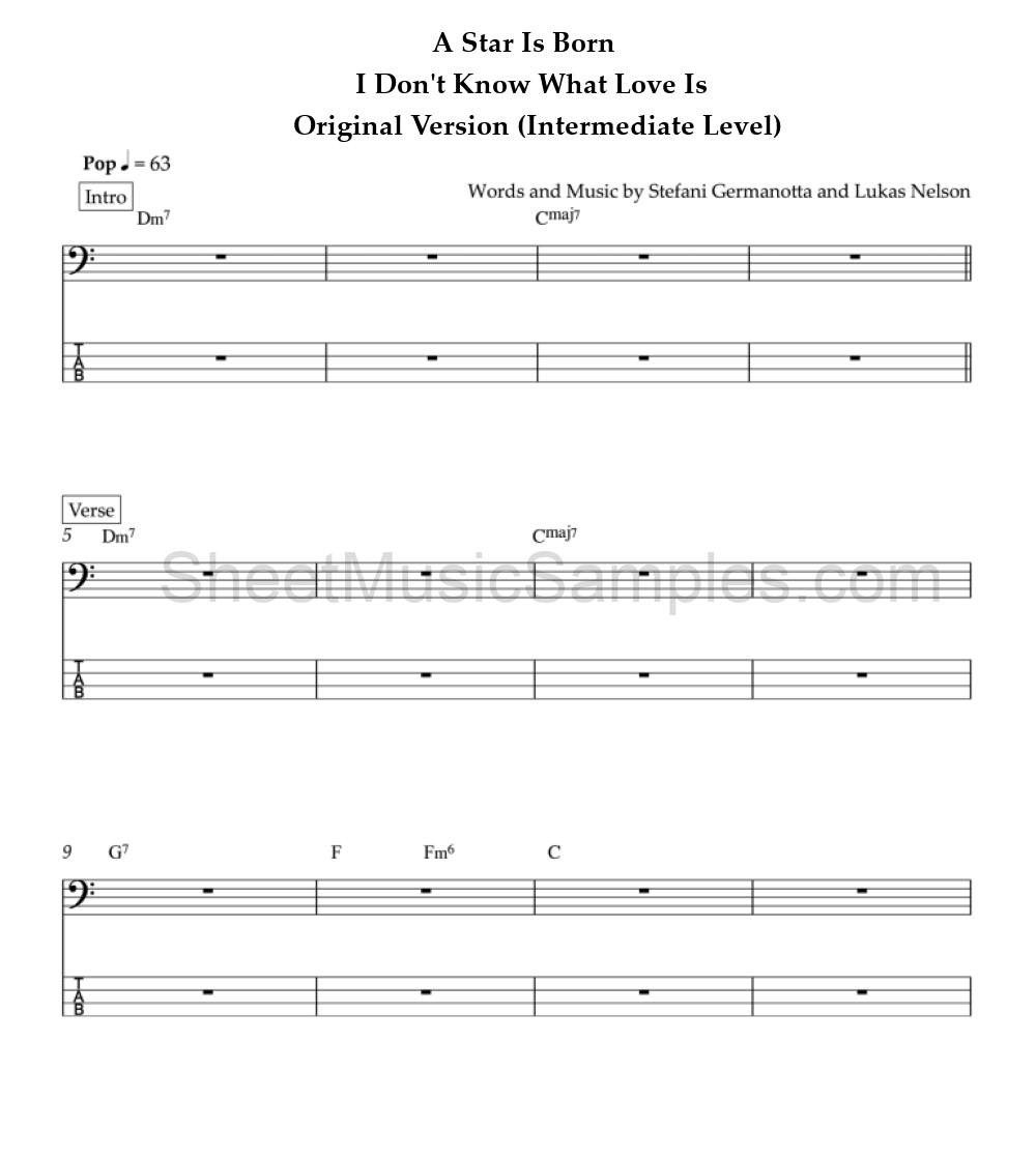 A Star Is Born - I Don't Know What Love Is - Original Version (Intermediate Level)