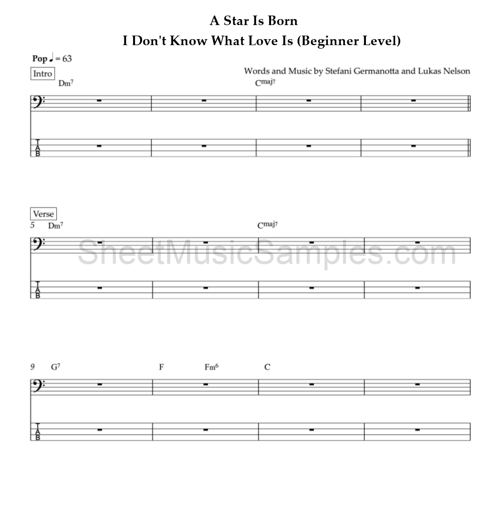 A Star Is Born - I Don't Know What Love Is (Beginner Level)