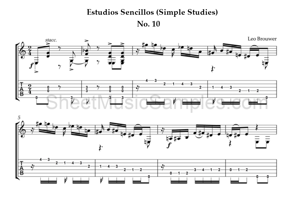 Estudios Sencillos (Simple Studies) - No. 10