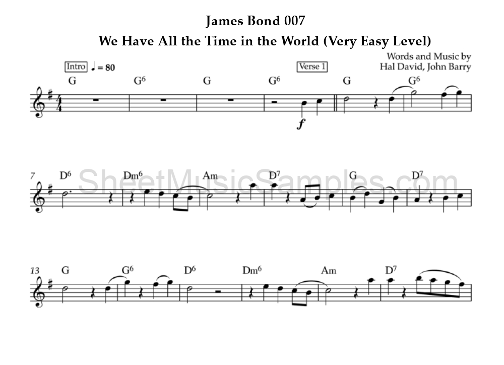 James Bond 007 - We Have All the Time in the World (Very Easy Level)