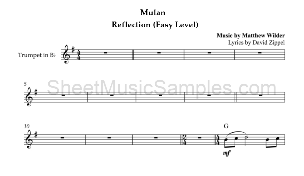 Mulan - Reflection (Easy Level)