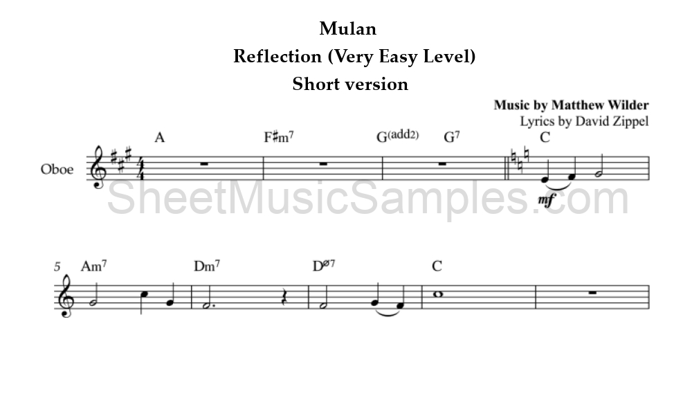 Mulan - Reflection (Very Easy Level) - Short version