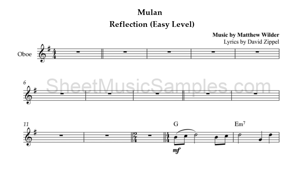 Mulan - Reflection (Easy Level)