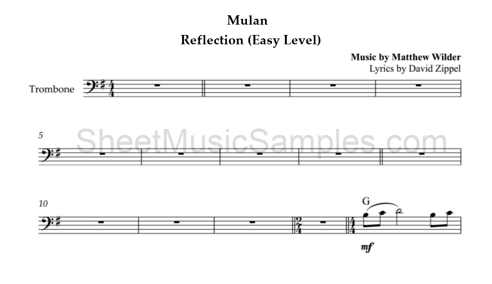 Mulan - Reflection (Easy Level)