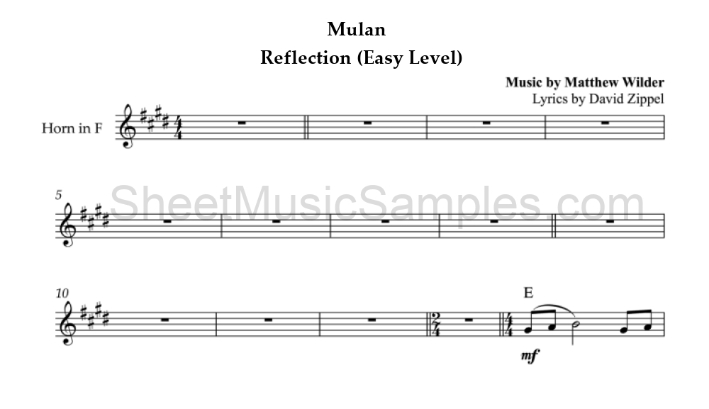 Mulan - Reflection (Easy Level)