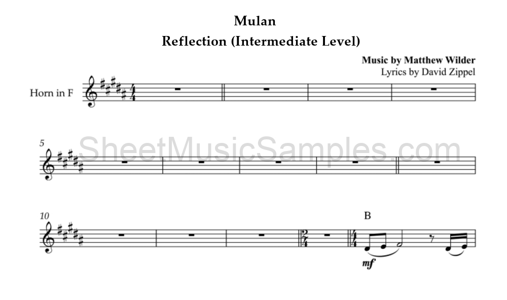 Mulan - Reflection (Intermediate Level)