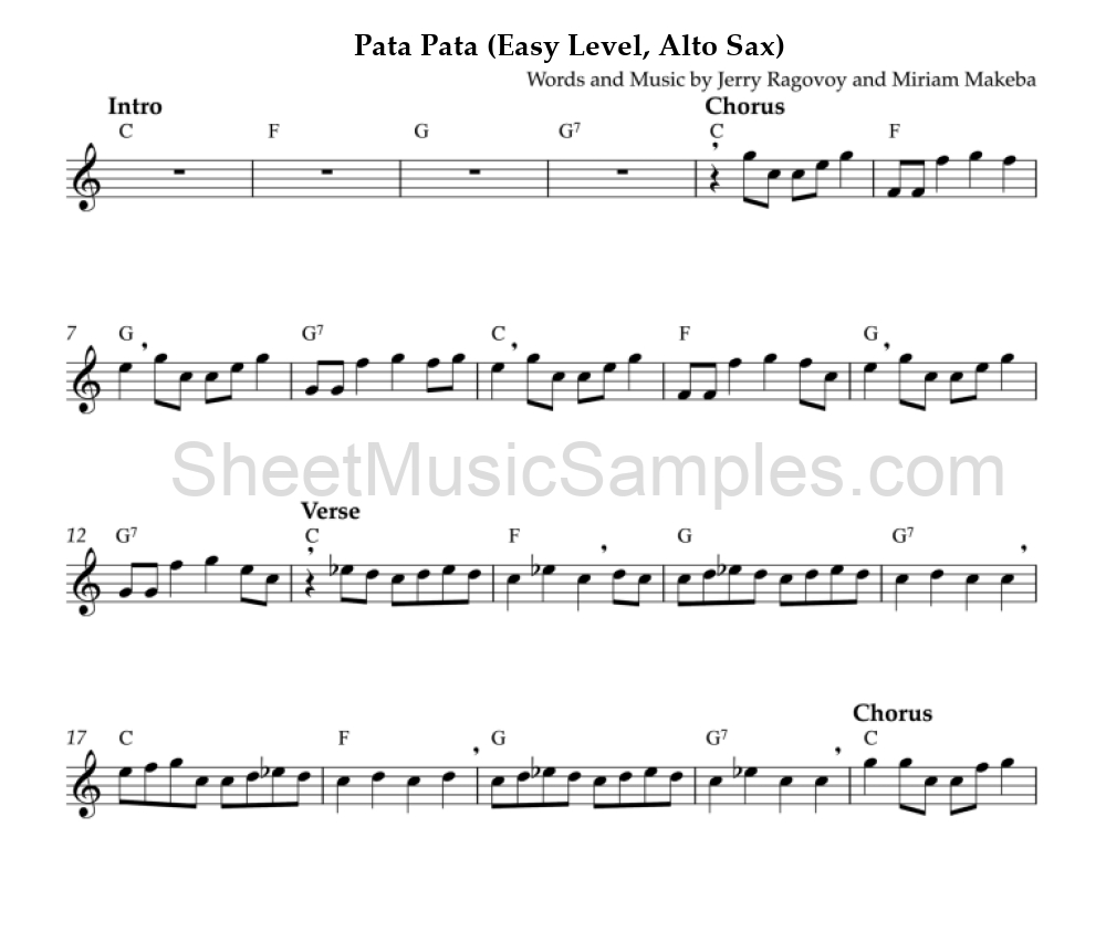 Pata Pata (Easy Level, Alto Sax)