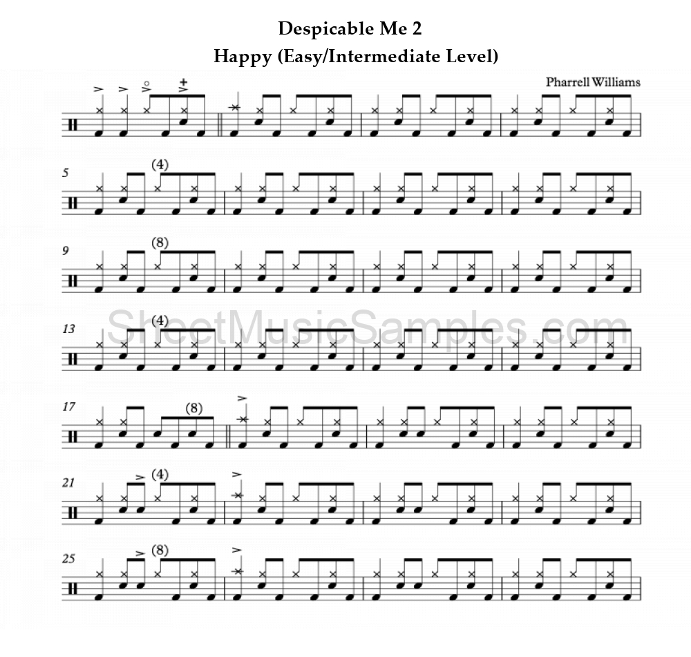 Despicable Me 2 - Happy (Easy/Intermediate Level)