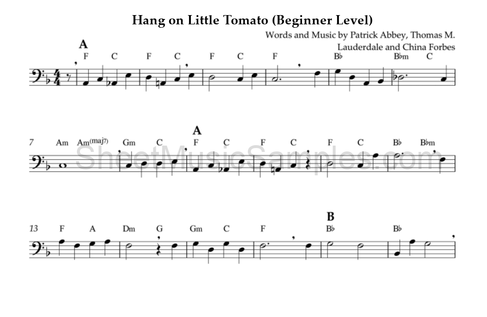 Hang on Little Tomato (Beginner Level)