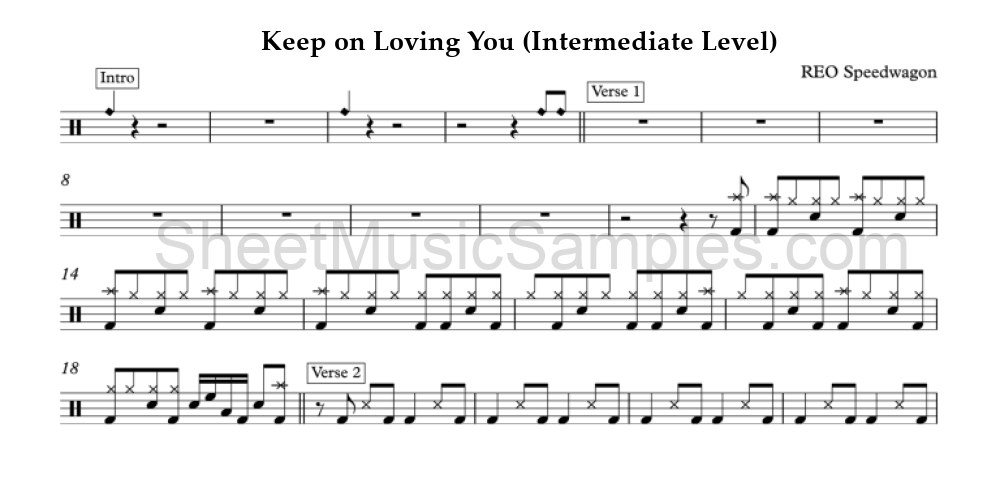 Keep on Loving You (Intermediate Level)