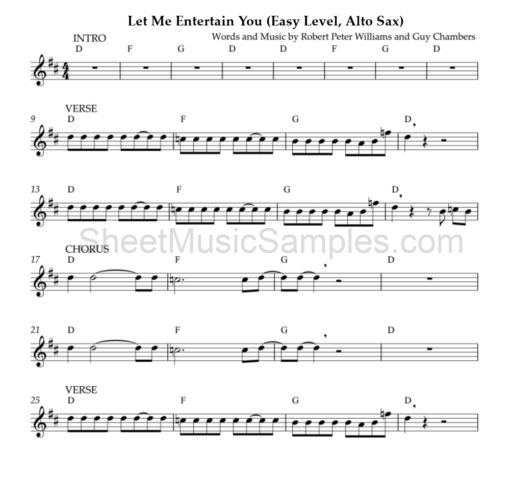 Let Me Entertain You (Easy Level, Alto Sax)