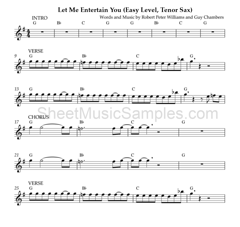 Let Me Entertain You (Easy Level, Tenor Sax)