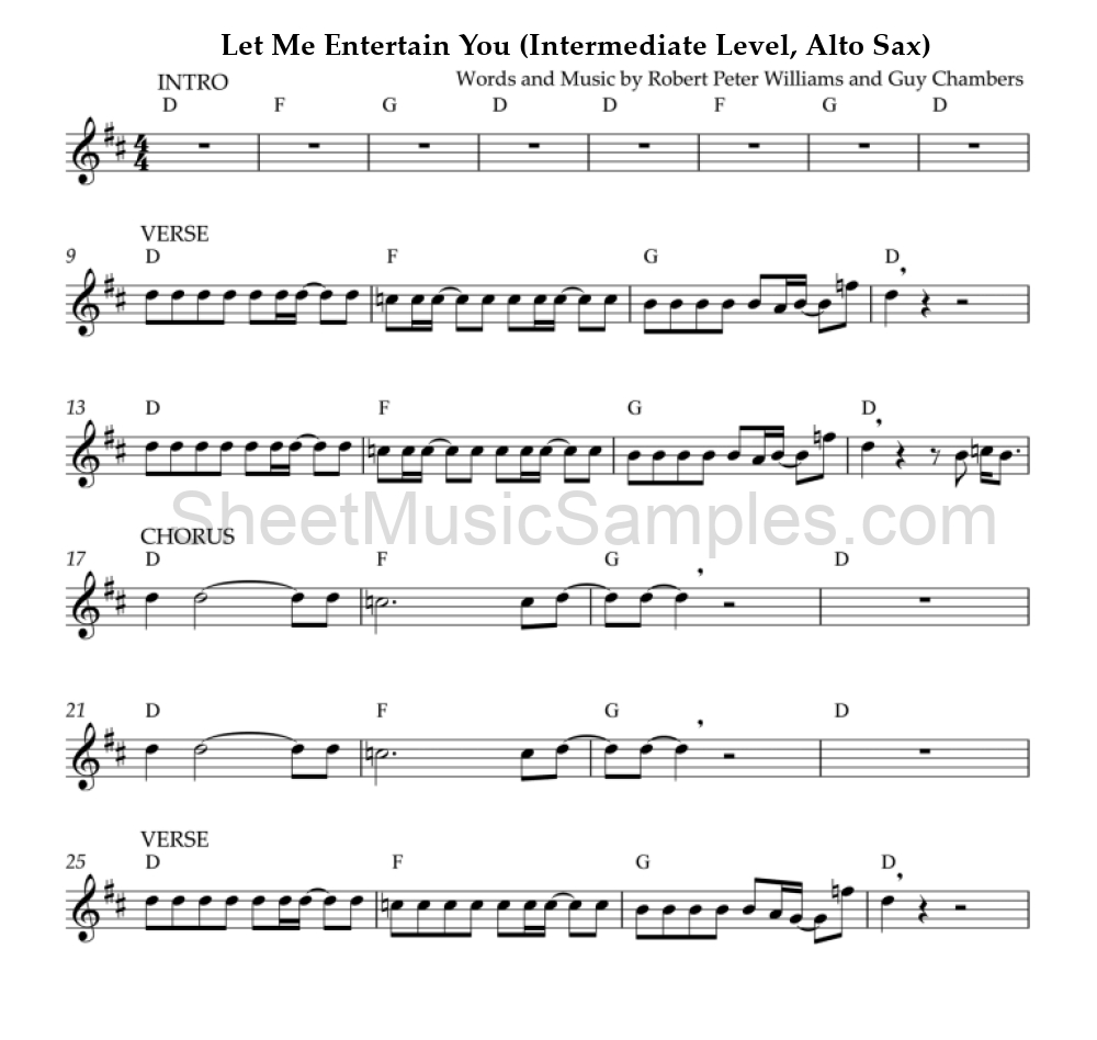 Let Me Entertain You (Intermediate Level, Alto Sax)