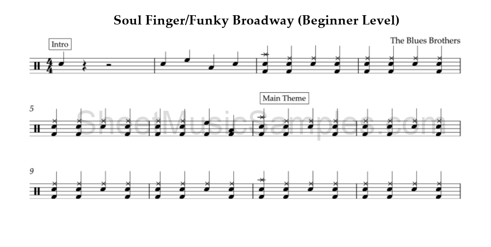 Soul Finger/Funky Broadway (Beginner Level)