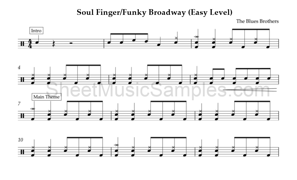 Soul Finger/Funky Broadway (Easy Level)