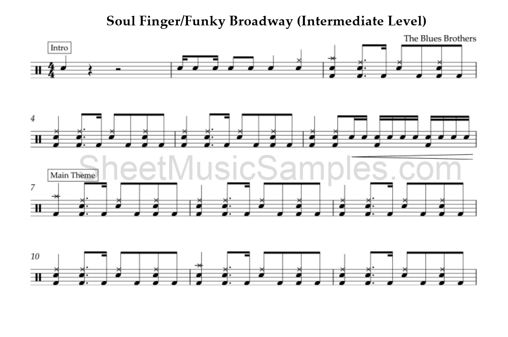 Soul Finger/Funky Broadway (Intermediate Level)