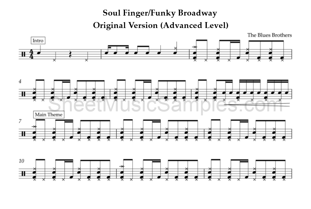 Soul Finger/Funky Broadway - Original Version (Advanced Level)