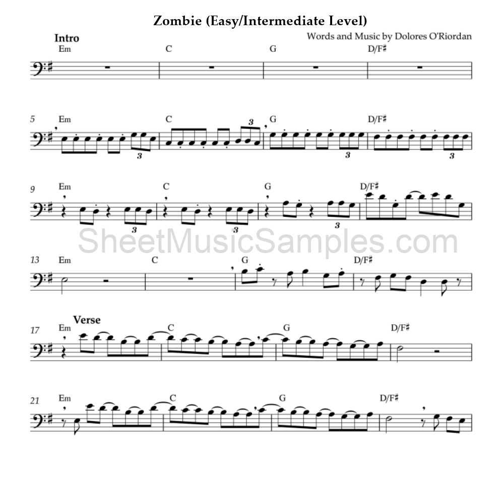 Zombie (Easy/Intermediate Level)