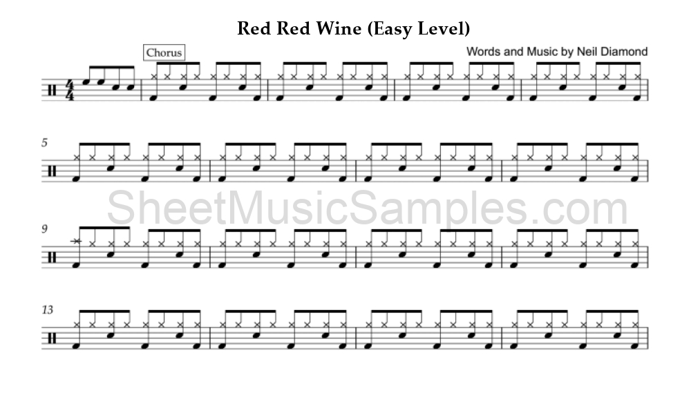 Red Red Wine (Easy Level)