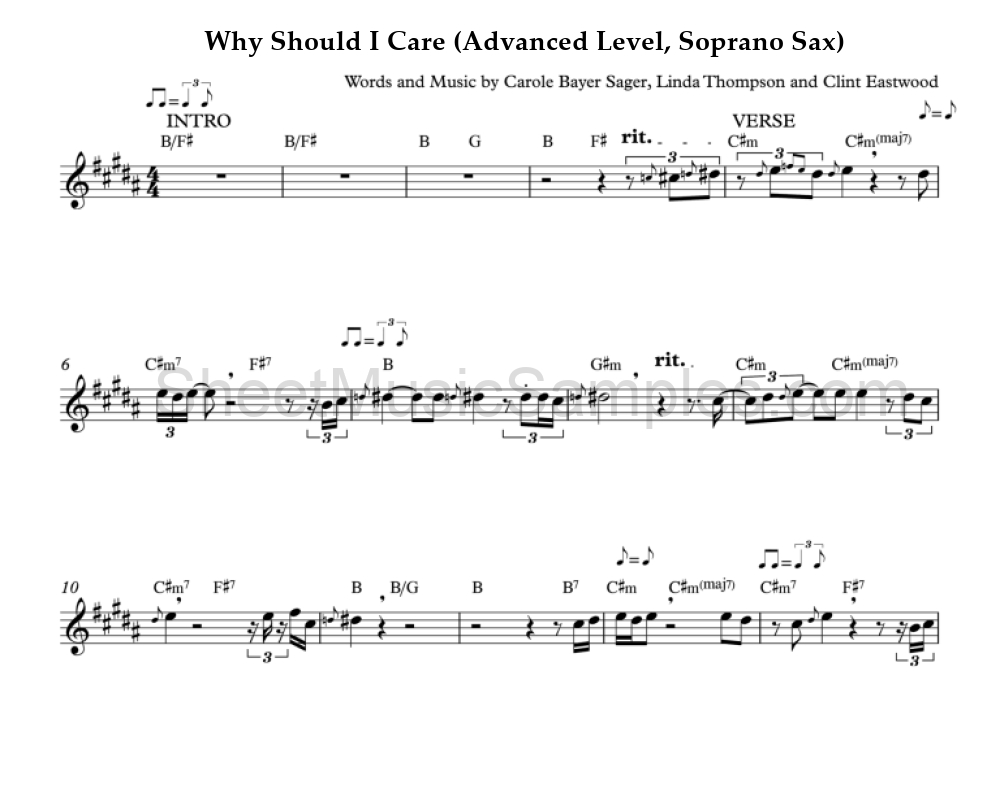 Why Should I Care (Advanced Level, Soprano Sax)