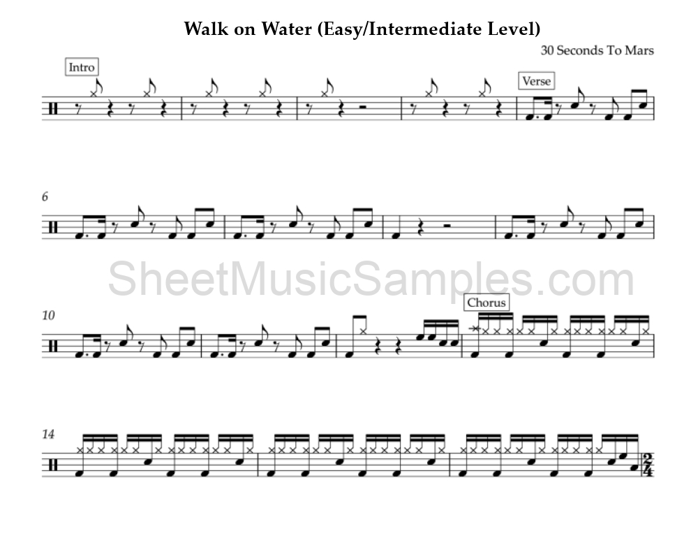 Walk on Water (Easy/Intermediate Level)