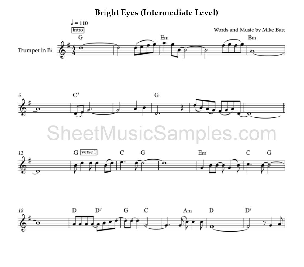 Bright Eyes (Intermediate Level)