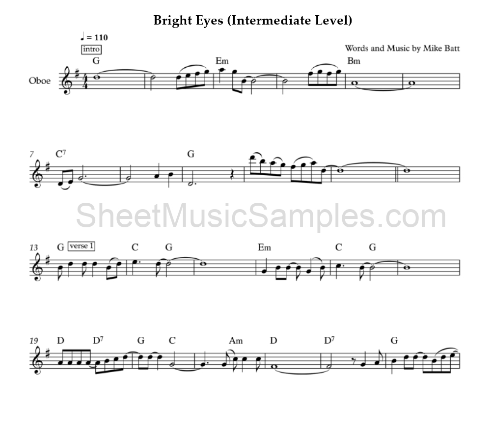 Bright Eyes (Intermediate Level)