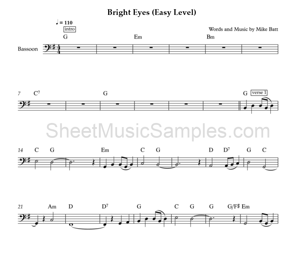 Bright Eyes (Easy Level)