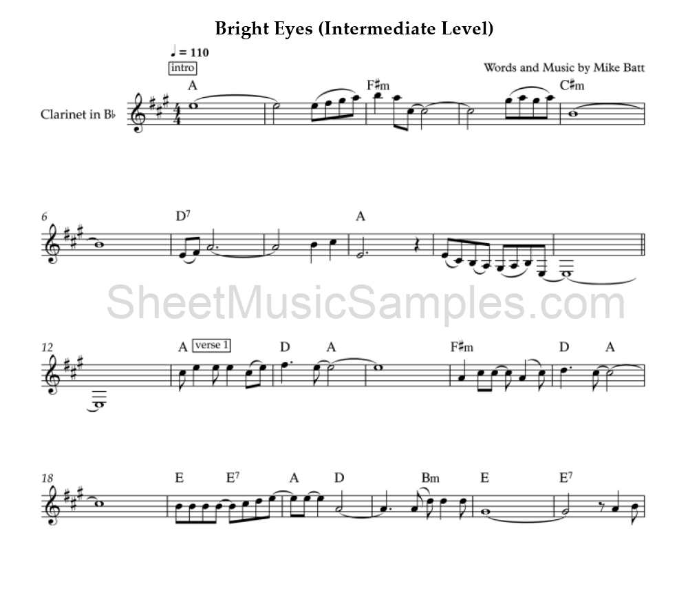 Bright Eyes (Intermediate Level)