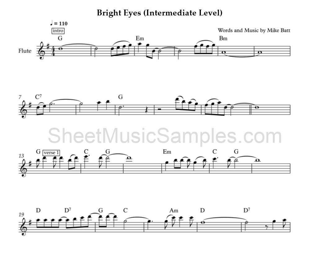 Bright Eyes (Intermediate Level)