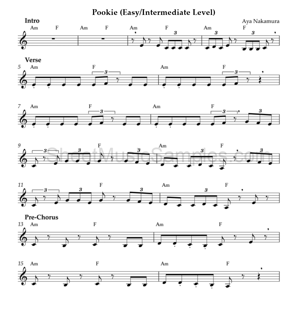 Pookie (Easy/Intermediate Level)