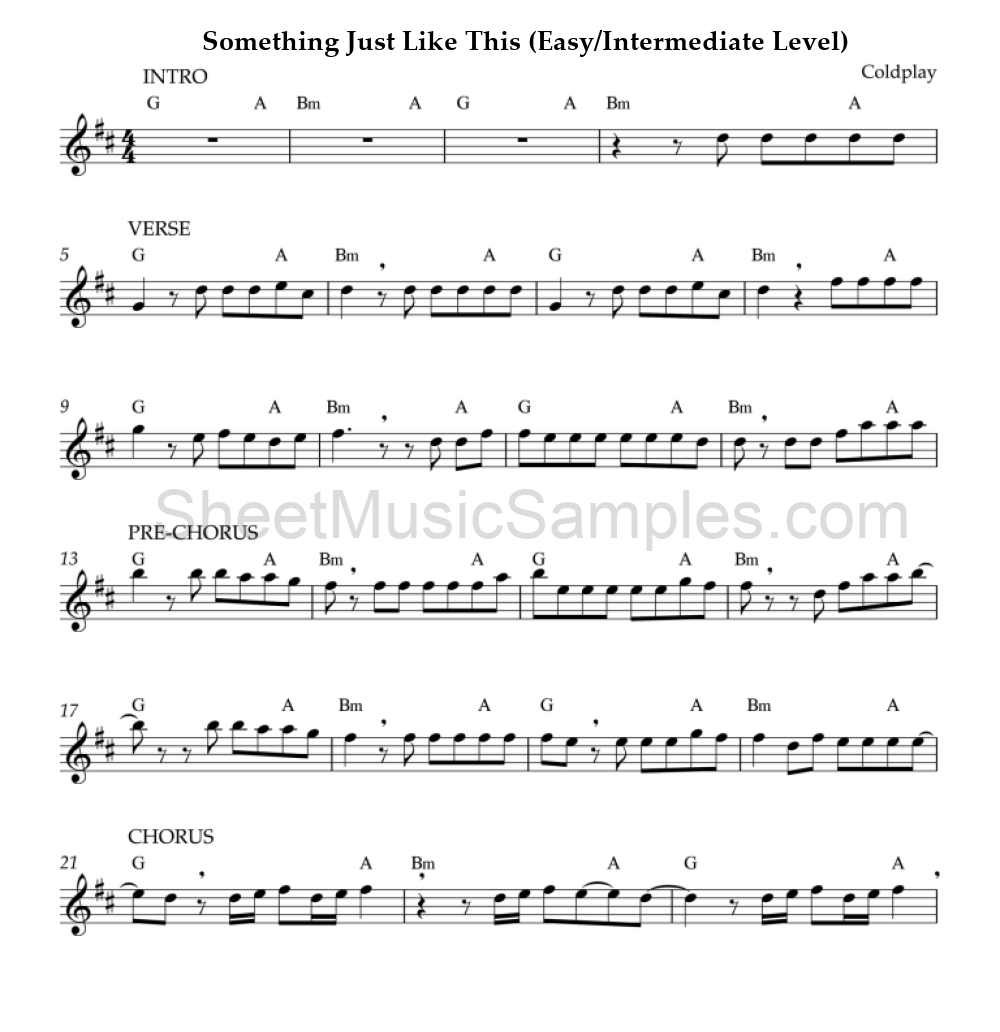 Something Just Like This (Easy/Intermediate Level)