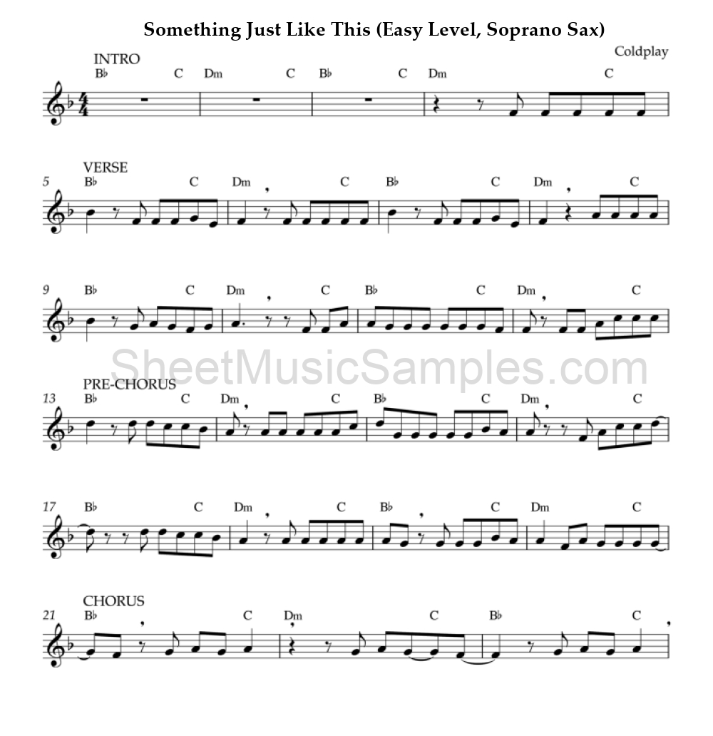 Something Just Like This (Easy Level, Soprano Sax)