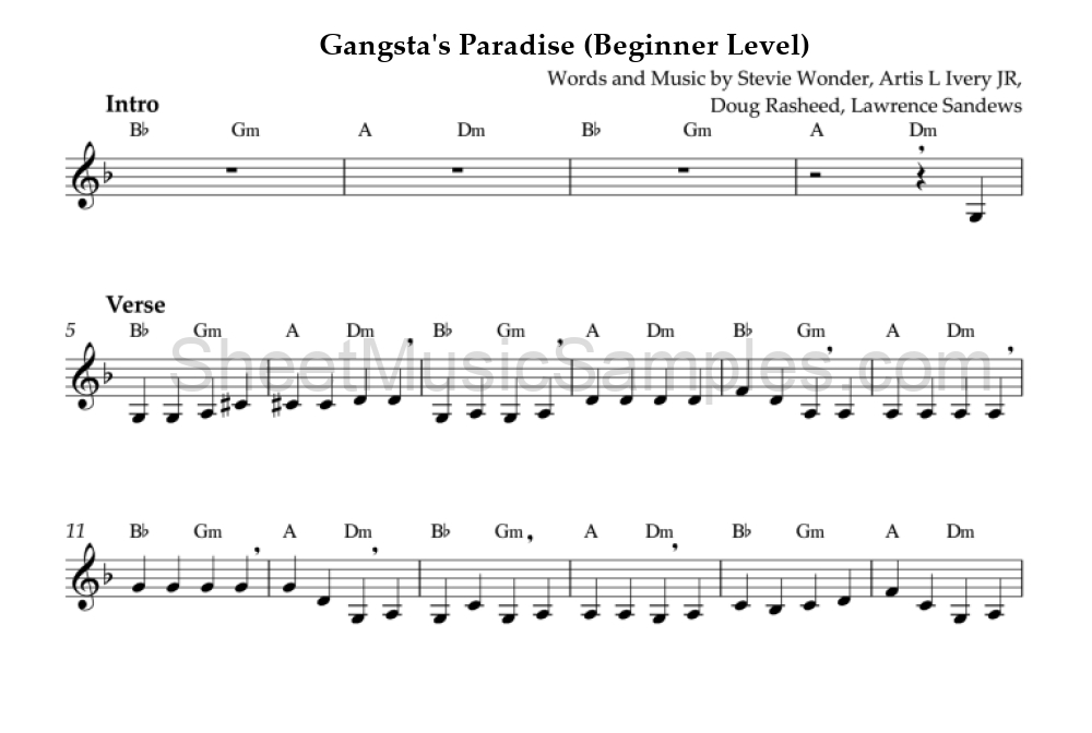 Gangsta's Paradise (Beginner Level)