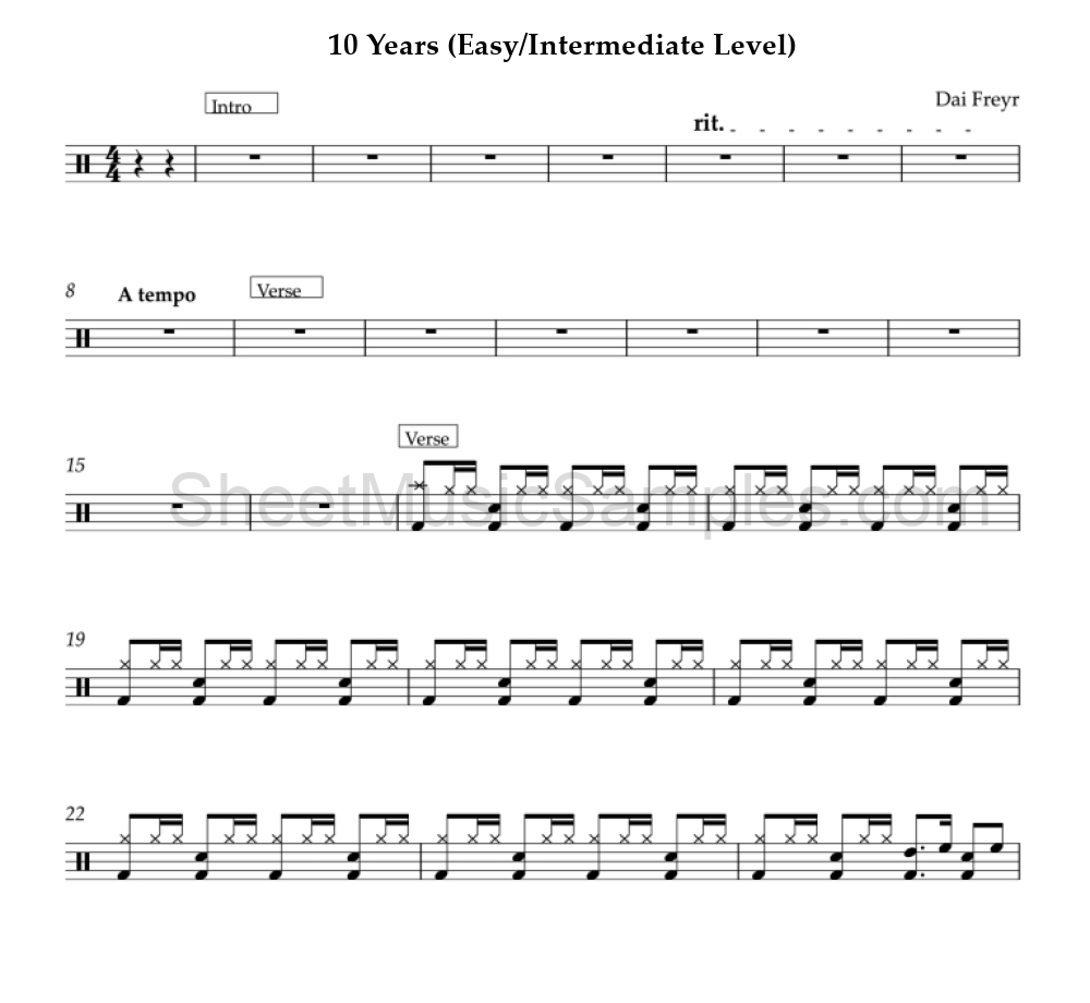 10 Years (Easy/Intermediate Level)