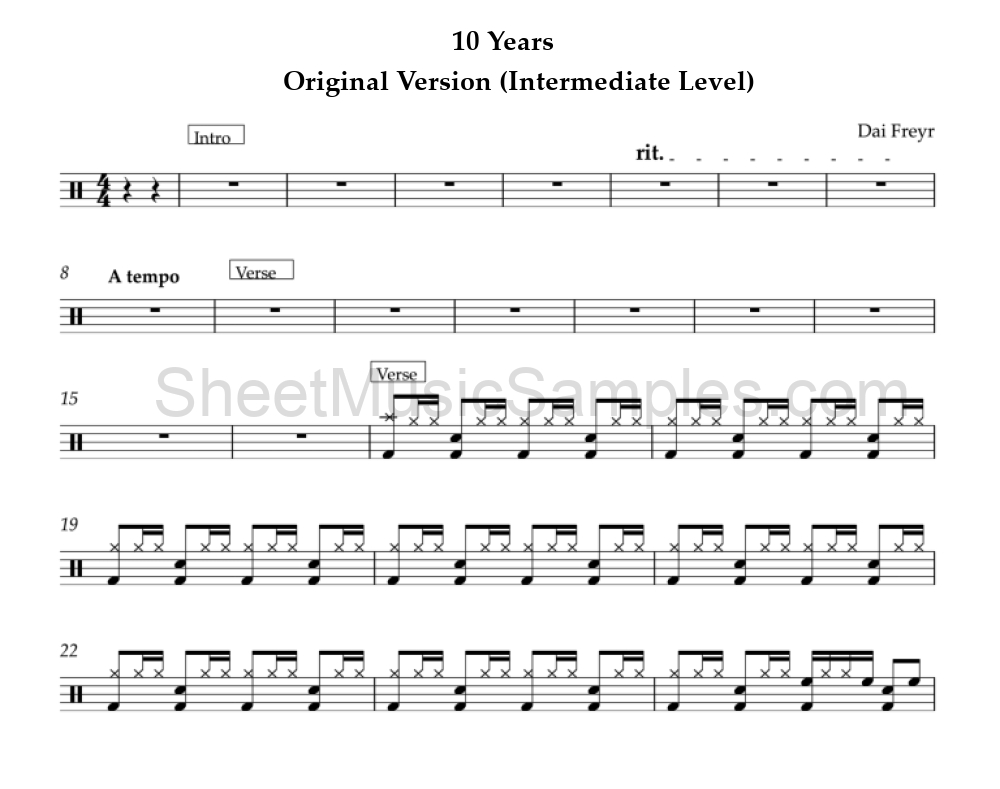 10 Years - Original Version (Intermediate Level)