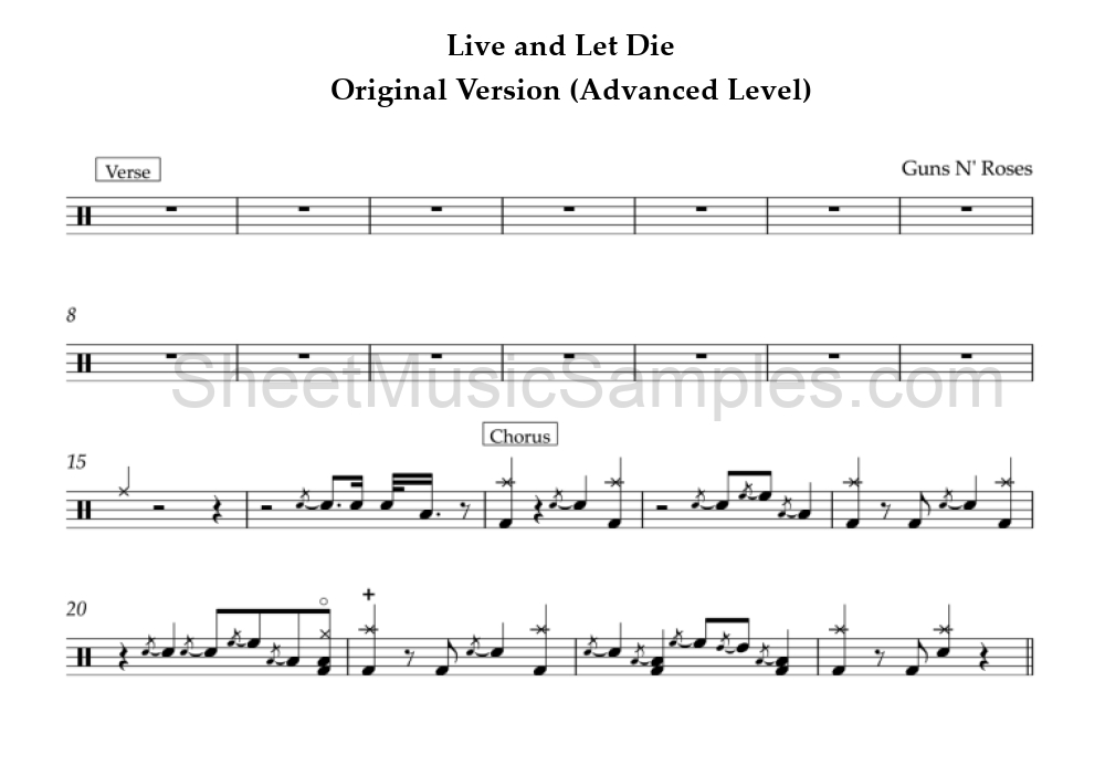 Live and Let Die - Original Version (Advanced Level)