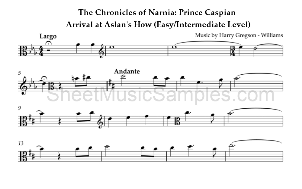 The Chronicles of Narnia: Prince Caspian - Arrival at Aslan's How (Easy/Intermediate Level)