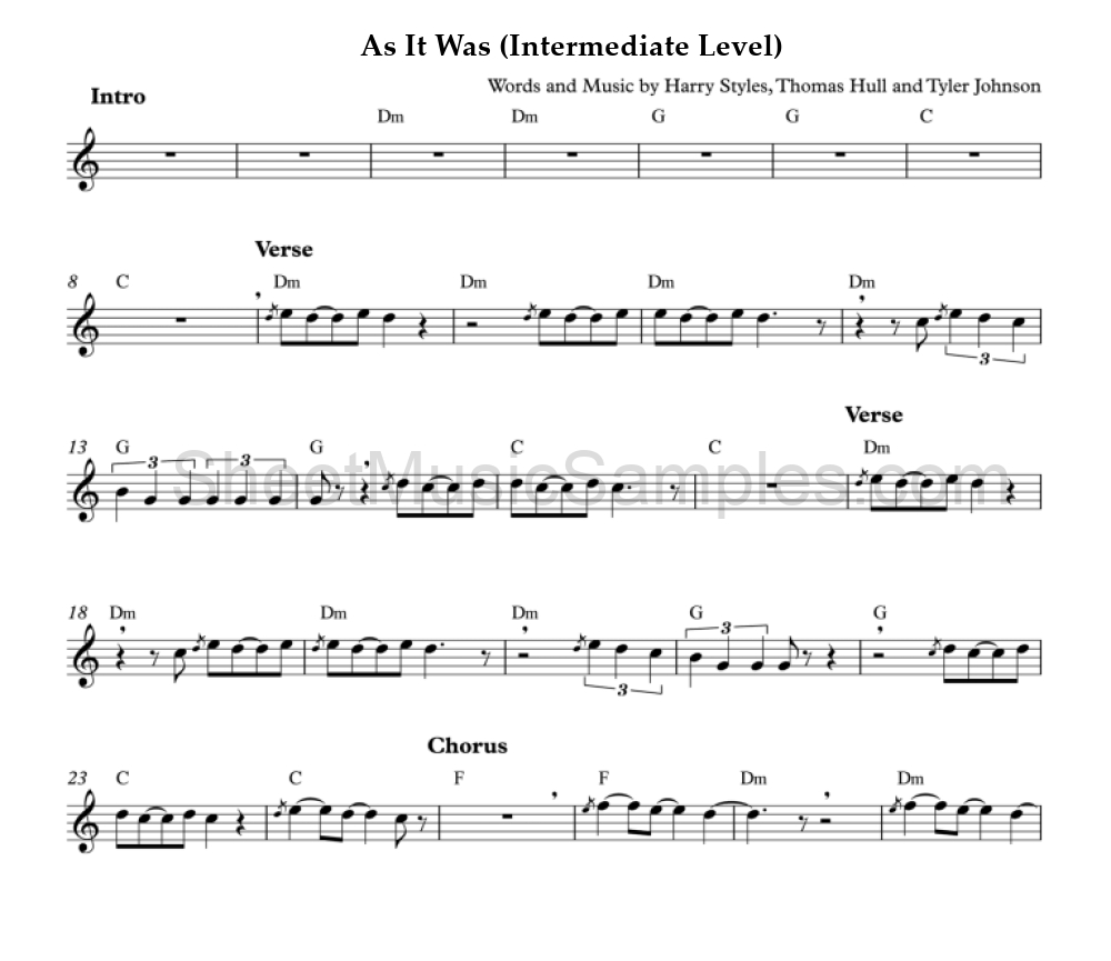 As It Was (Intermediate Level)