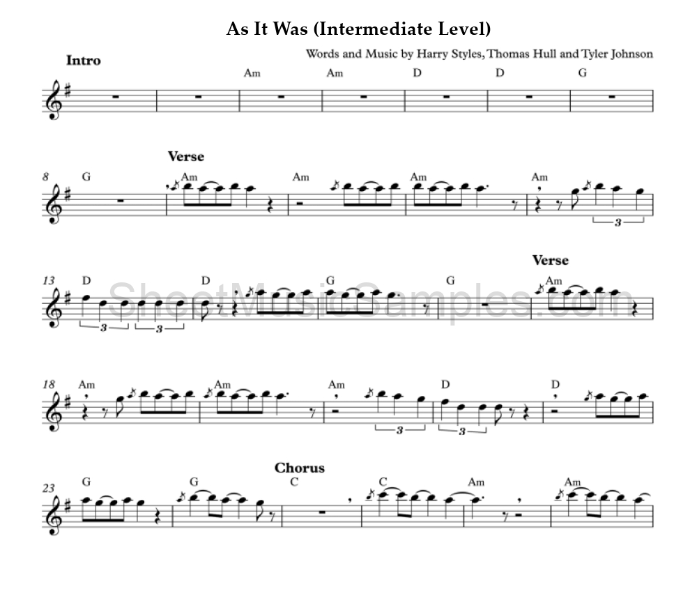 As It Was (Intermediate Level)