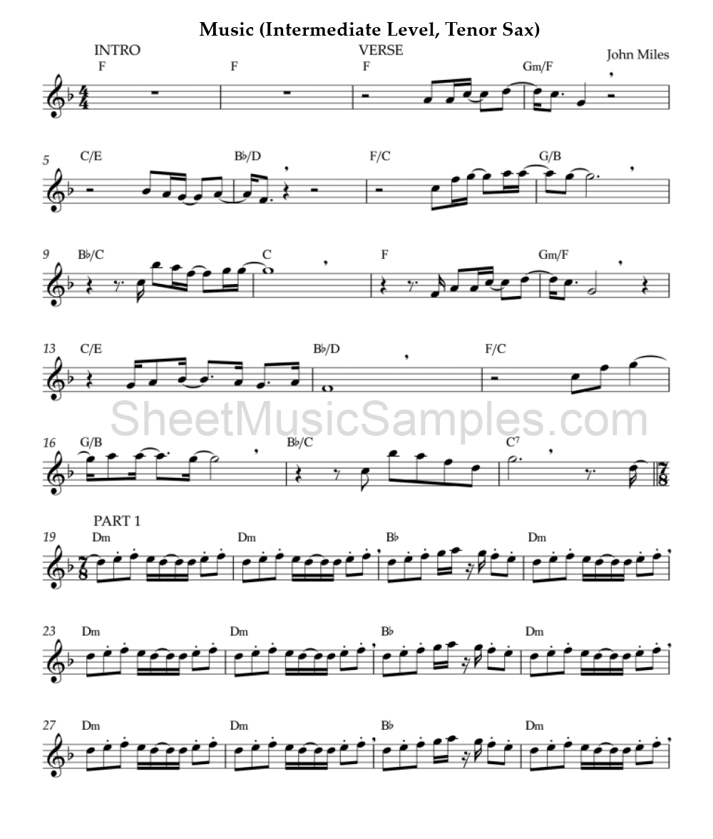 Music (Intermediate Level, Tenor Sax)