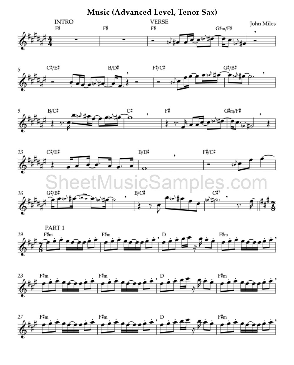 Music (Advanced Level, Tenor Sax)