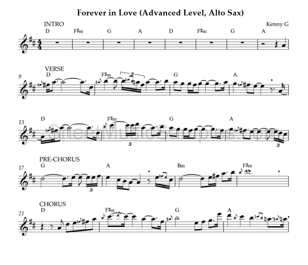 Forever in Love (Advanced Level, Alto Sax)