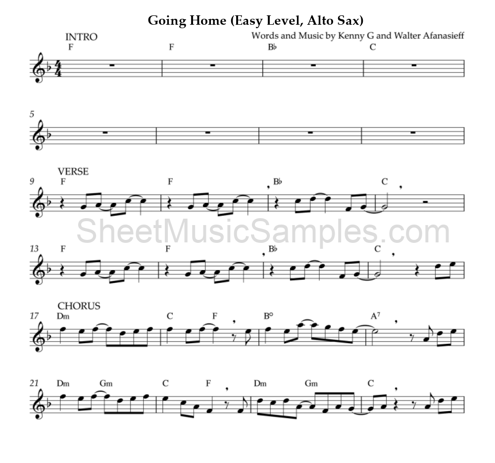 Going Home (Easy Level, Alto Sax)