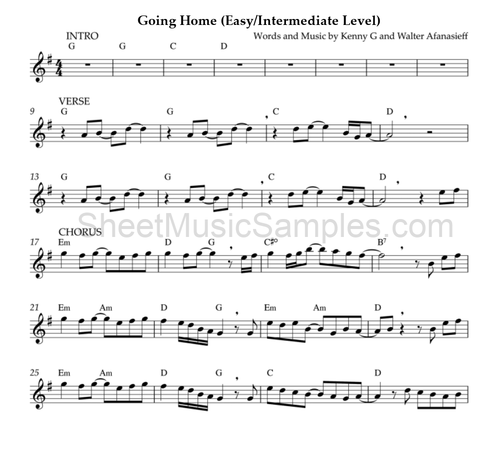 Going Home (Easy/Intermediate Level)